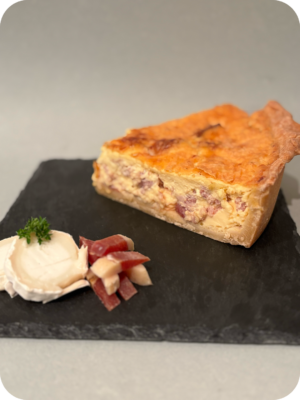 Quiche chèvre, lardons