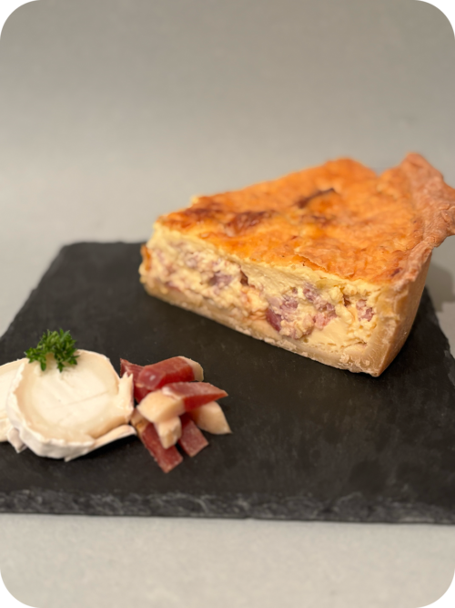 Quiche chèvre, lardons